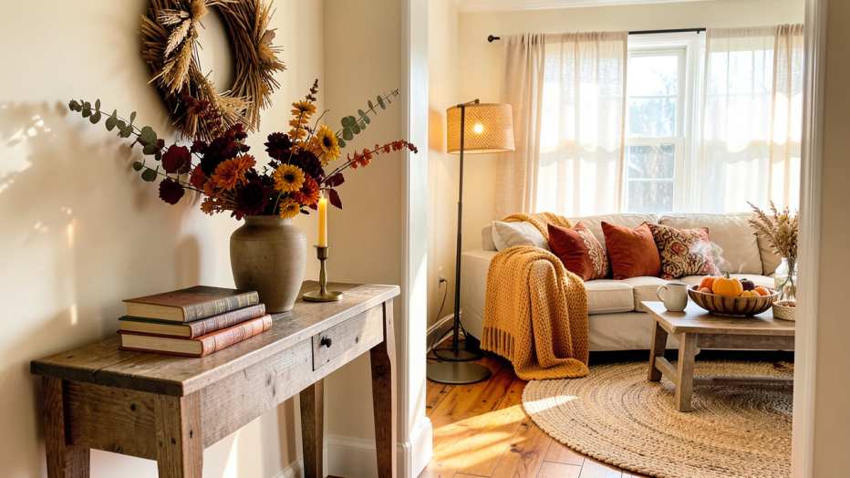 Creating a Warm Welcome: Entryway and Living Room Fall Vibes