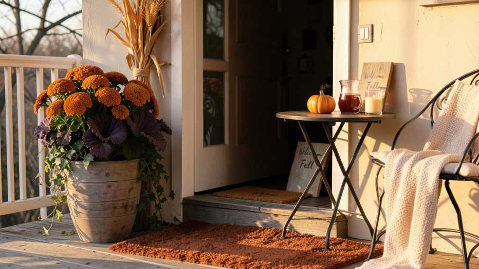 Creating Cozy Small Front Porch Fall Decor Ideas for Terraces