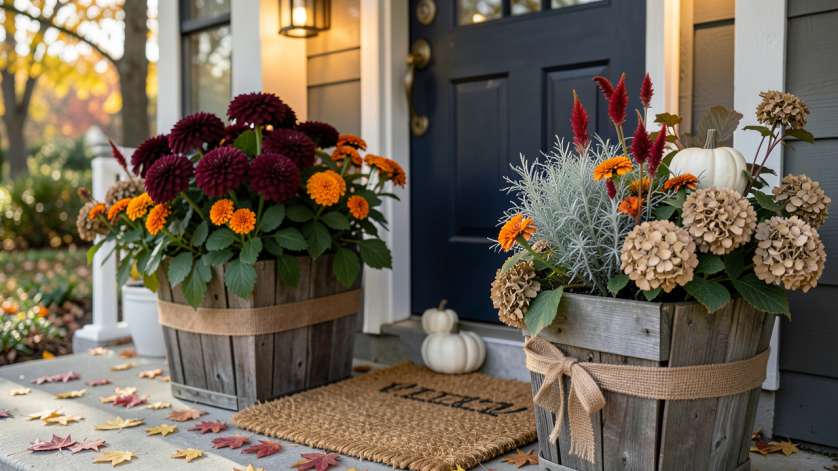 Incorporating Fall Foliage and Planters